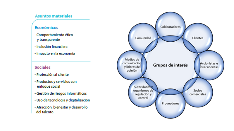 Asuntos, materiales, estrategias y modelo