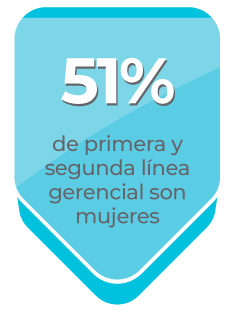 51% de primera y segunda línea gerencial son mujeres