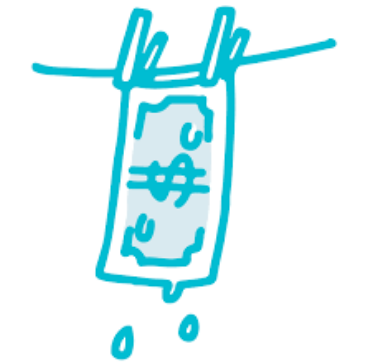 Imagen de billete siendo lavado